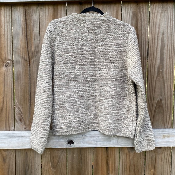Cocogío Made in Italy Tan Acrylic Wool/Alpaca Knitted Open Front Cardigan - Picture 6 of 9